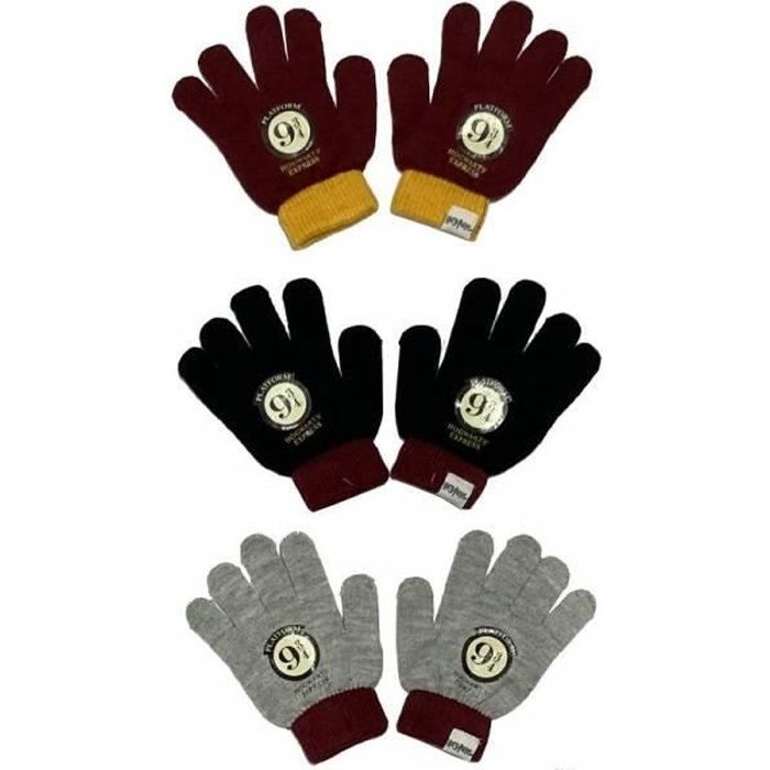 HARRY POTTER GANTS ENFANTS TAILLE UNIQUE-3 COULEURS AVEC ENVOI ALEATOIRE.
