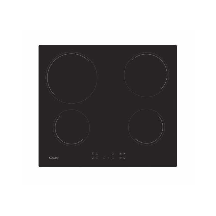 CANDY Plaque de Cuisson Vitrocéramique 4 foyers Noir 52