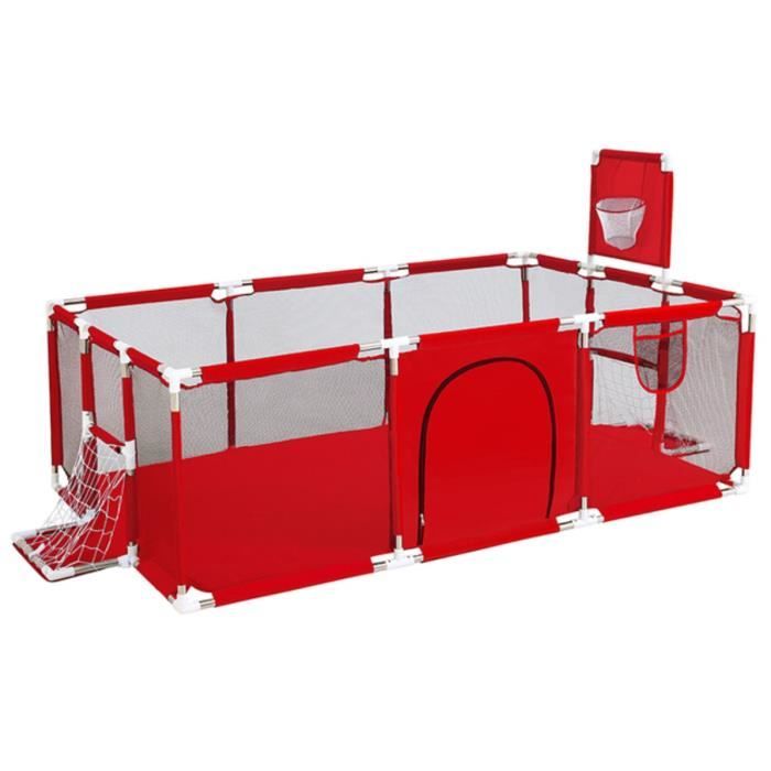 Parc Lit bébé Rouge XXL Barrière de Sécurité Portail 124x188x66cm Aire de jeux pour les enfants à l'intérieur et extérieur - Rouge