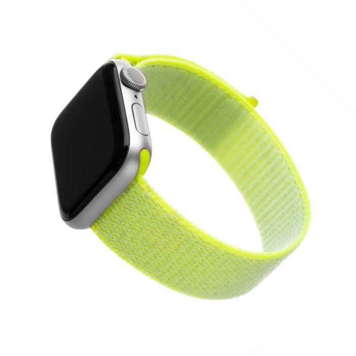 Bracelet en nylon FIXED Nylon Strap compatible avec Apple Watch 42-44 mm, lime