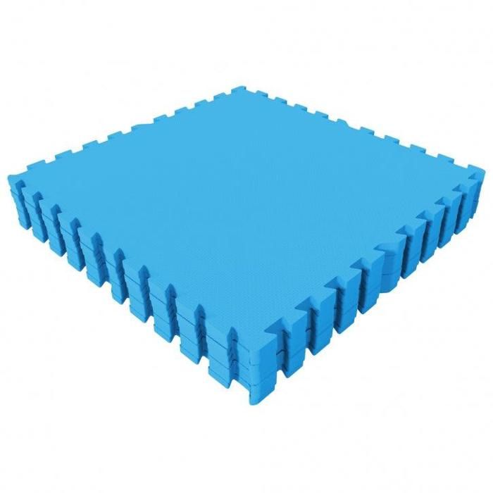Tapis de protection interconnectables de 1,2cm en mousse - EVA 8 carré de 60x60cm Bleu
