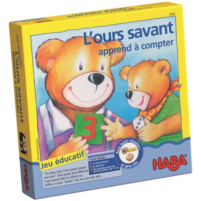 HABA - L'ours savant apprend à compter - Jeu educatif pour s'exercer à compter - à partir de 4 ans, 3547