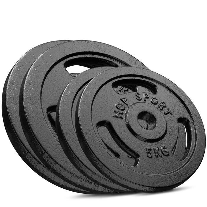 HS Hop-sport Disques en Fonte 30kg (2x10kg +2x5kg) SET A