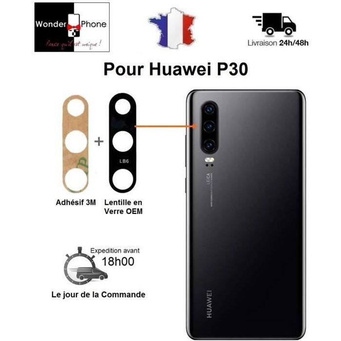 Original Pour Huawei P30 Lentille vitre en Verre de Remplacement de la caméra Arrière Appareil Photo avec adhésif 3M
