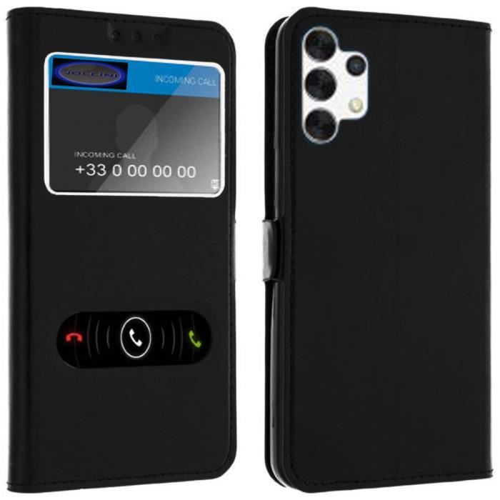 Coque pour Samsung Galaxy A53 5G, Housse double fenêtres Etui pour Samsung Galaxy A53 5G-Décrochage rapide-Noir