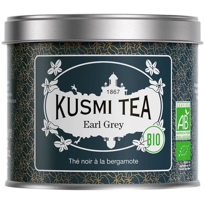 KUSMI TEA Thé Earl Grey - Bio - Boîte métal - 100 g