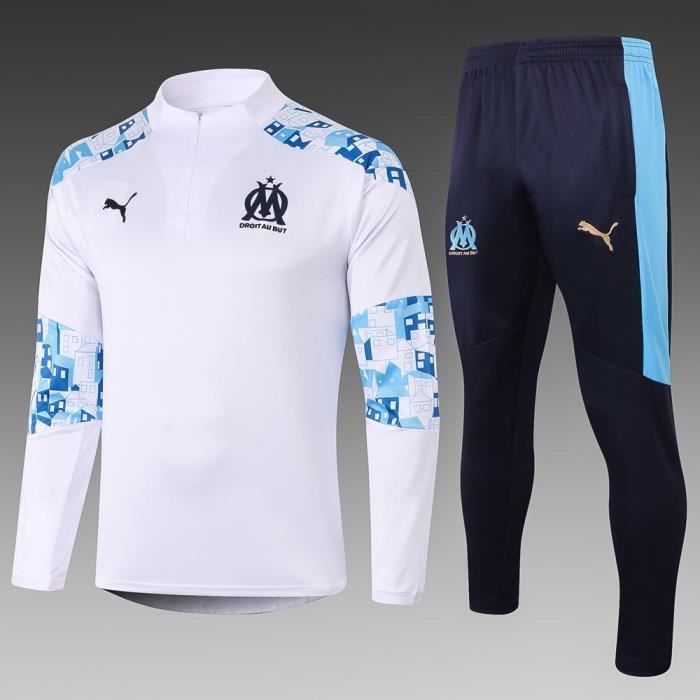 Survêtement Foot Homme OM Marseille,Maillot Foot Enfants Garçon Homme 2021 Survêtement Foot Maillot de Foot,Haut et Pantalon