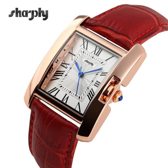 SHARPHY Coffret montre femme + collier + des boucles d’oreilles