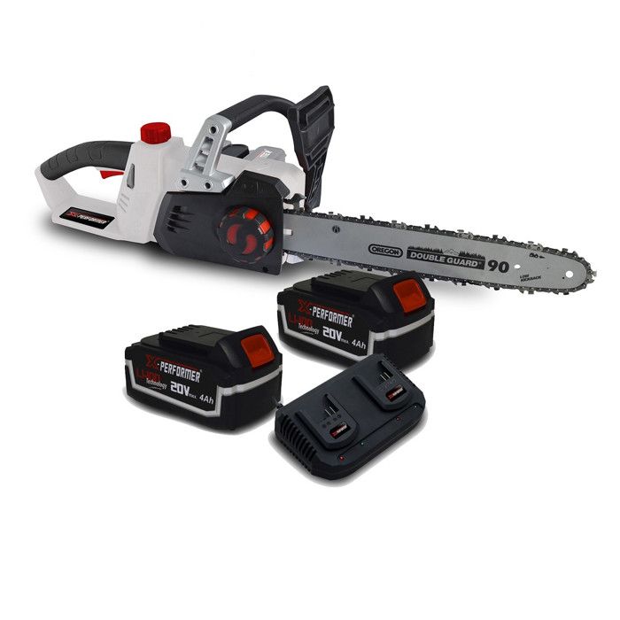 Tronçonneuse 40V (2x20V) X-Performer XPTRO40LI-2B - Double Sécurité - Graissage Auto + 2 Batteries 4 Ah / Double chargeur