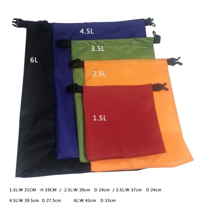 C -Sac sec étanche pour natation en plein air,5 pièces,sac de rangement à boucle pour plage,Camping,dérive,apnée,avec sangle r