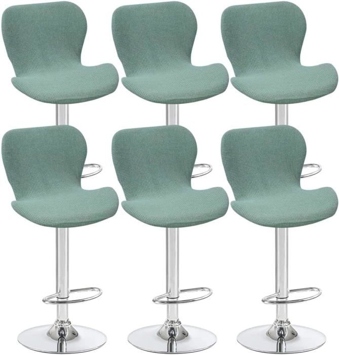 Housse Tabouret De Bar En Velours Incurvé Lot De 2/4/6 - Couvre Chaise Extensible Protection Élégante