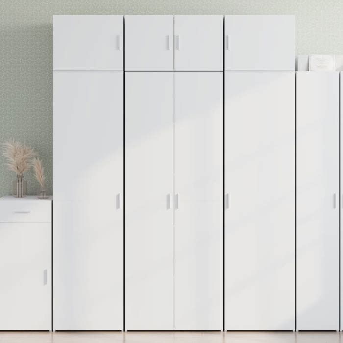 vidaXL Buffet haut blanc 70x425x185 cm bois dingénierie buffet armoire de rangement panneau latéral armoire armoire 3281427