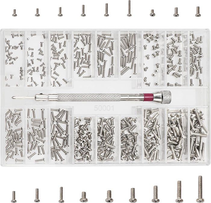 500pcs Kit de Vis de Réparation Minuscule Micro 18 Tailles M1.2 M1.4 M2 Micro Vis de Réparation Kit dAssortiment de Petites Argent 500pcs Kit de Vis de Réparation Minuscule Micro 18 Tailles M1.2 M1.4 M2 Micro Vis de Réparation Kit dAssortiment de Petites Argent