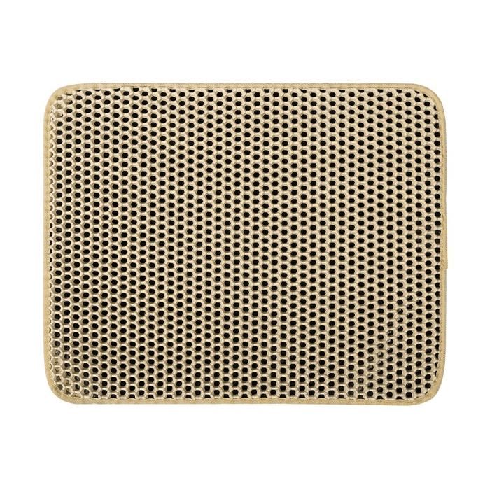 Comparer les prix de Tapis Litières Chat 60 x 45cm Tapis de Litière pour Chat pour Le Bac à Litière Imperméable - beige