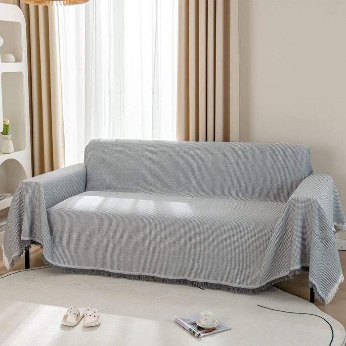 Couverture de canapé 180 x 180 cm couverture gaufrée pour canapé grande couverture de canapé légère et polyvalente couvre-lit
