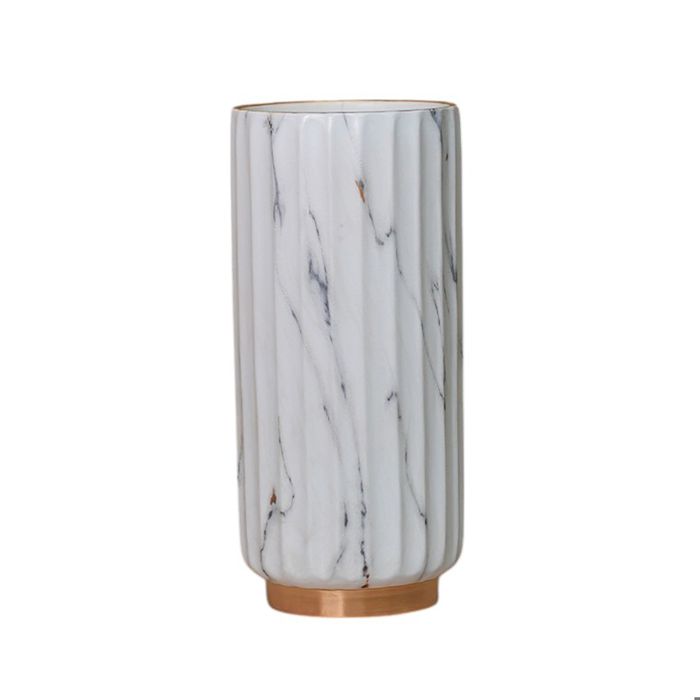 LUNI - Vase en céramique couleur marbre blanc H27 cm LUNI - Vase en céramique couleur marbre blanc H27 cm