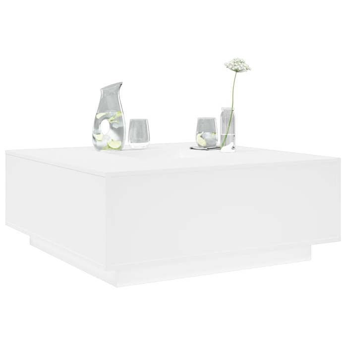 (Blanc)Petite Table basse VIDAXL Armoire basse de salon blanc 100x100x40cm bois dingénierie Mgnifique945576