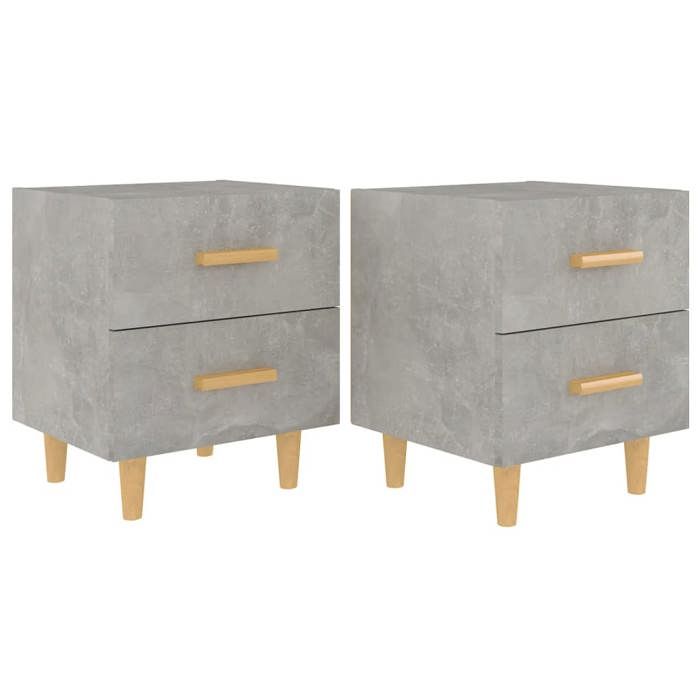 CHEZ JILI* Lot de 2 Tables de chevet - RUIGOU - Petite table de chambre Gris béton 40x35x475 cm Août923826