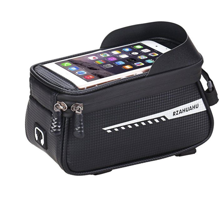 Sacoche Cadre Vélo Étanche – Porte Téléphone Jusqu'à 7″ – Écran TPU Tactile, 1,7L – 3 Bandes Velcro