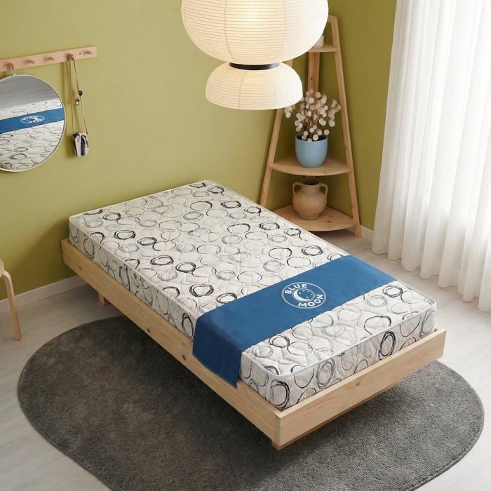BLUE MOON –Matelas SYMPA 90x200. 5 zones de confort. Épaisseur 14 cm –Compatible lits IKEA –Fabriqué en Belgique –Garantie 7 ans