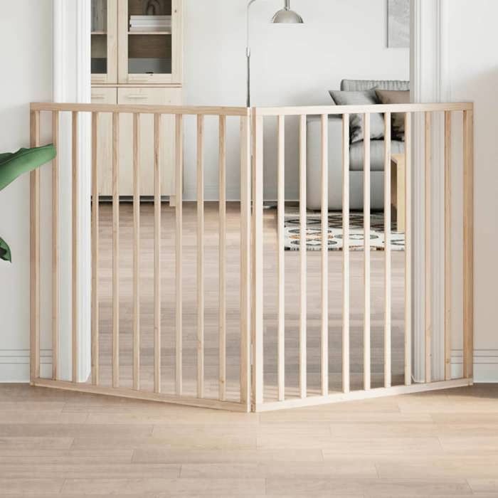 Barrière pour chien - vidaXL - Pliable - Bois de peuplier - 160 cm - Brun Barrière pour chien - vidaXL - Pliable - Bois de peuplier - 160 cm - Brun