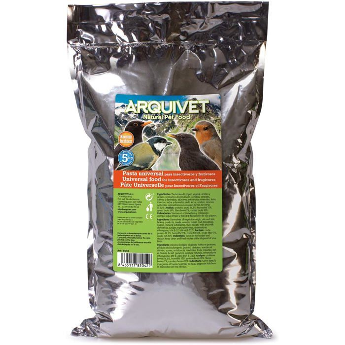 Pâte universelle ARQUIVET 5kg pour insectivore et fruitivore - Alimentation oiseaux