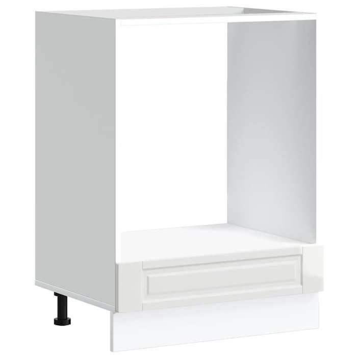Armoire à four - GKO - Blanc brillant - Bois dingénierie - 60x46x81.5 cm - Capacité 50 kg - Pieds réglables - Porto