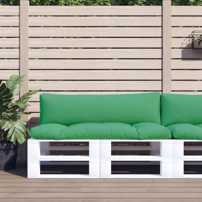 Coussins de palette - vidaXL - Lot de 2 - Vert - 110x58x10 cm - 110x30x10 cm - Imperméable - Polyester