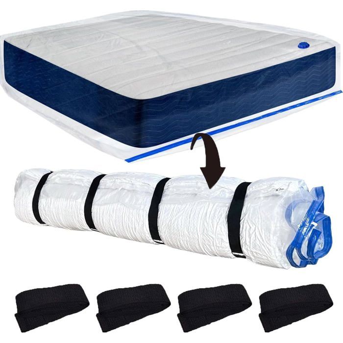 Sac Sous Vide Matelas 230x200cm Pour 120/140/160x190cm - Protection Déménagement Et Rangement