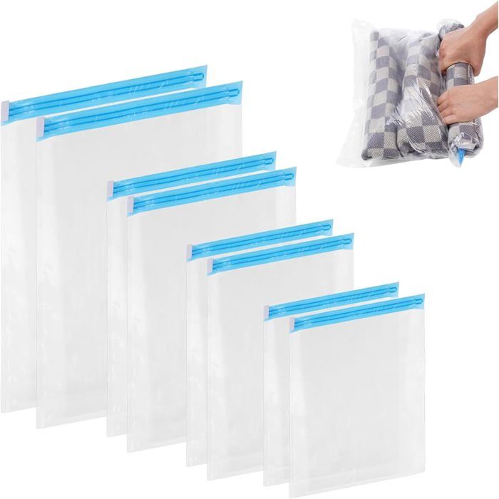 Sacs de compression s pour vêtements couvertures linge de lit sans aspirateur (50 x 70 40 x 60 50 x 40 50 x 35 cm)