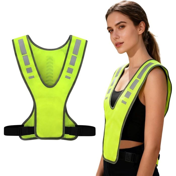 Gilet Jaune Adulte Réfléchissant Haute Visibilité gilet reflechissant velo Course à Pied Léger et Respirant pour Sécurité Nocturne Gilet Jaune Adulte Réfléchissant Haute Visibilité gilet reflechissant velo Course à Pied Léger et Respirant pour Sécurité Nocturne
