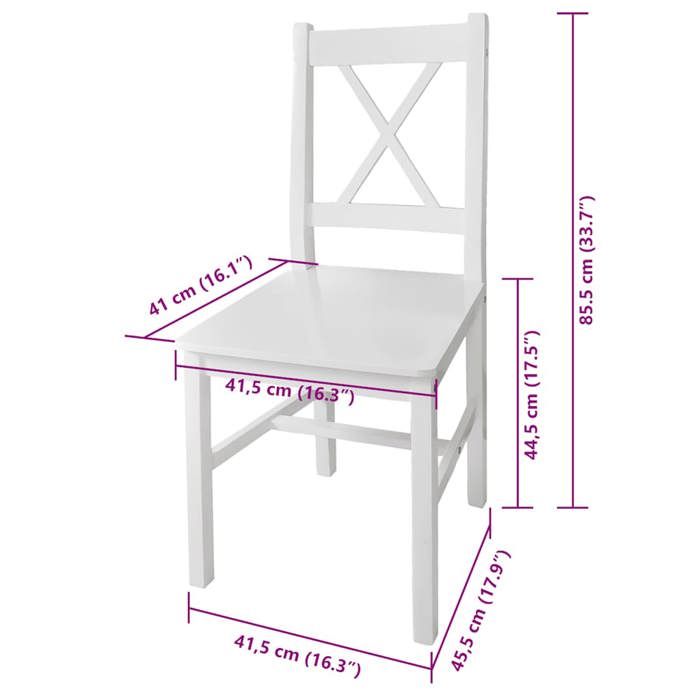 TOP 2026 Chaises à manger (lot de 4) - Pour 6 personnes - blanc bois de pin - 41.5x45.5x85.5 cm ccc724