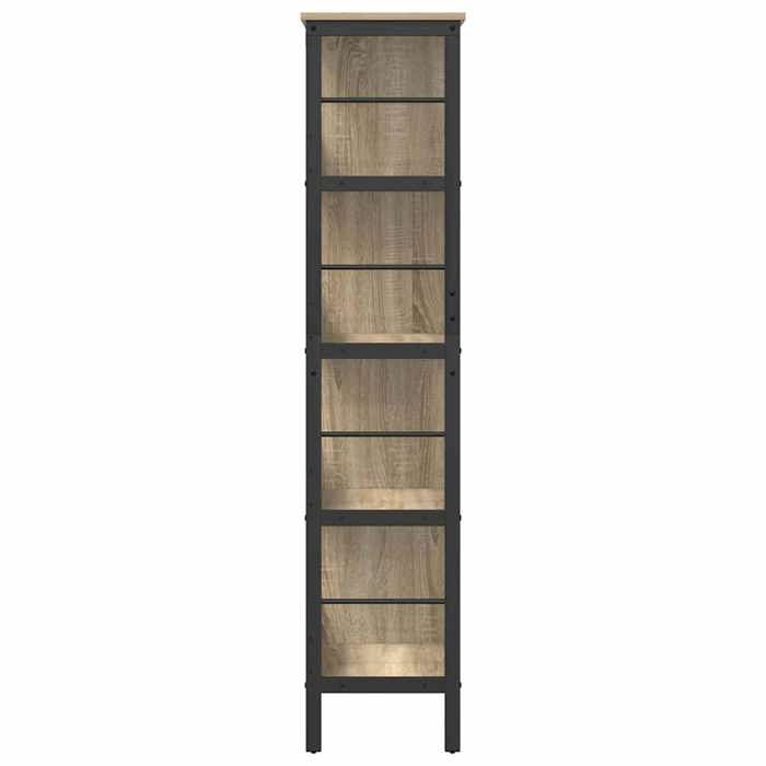 Bibliothèque SOLOMOON CHIC Étagère à livres - Pour salon - Chêne Sonoma 82x32x144 5 cm Bois dingénierie BB607