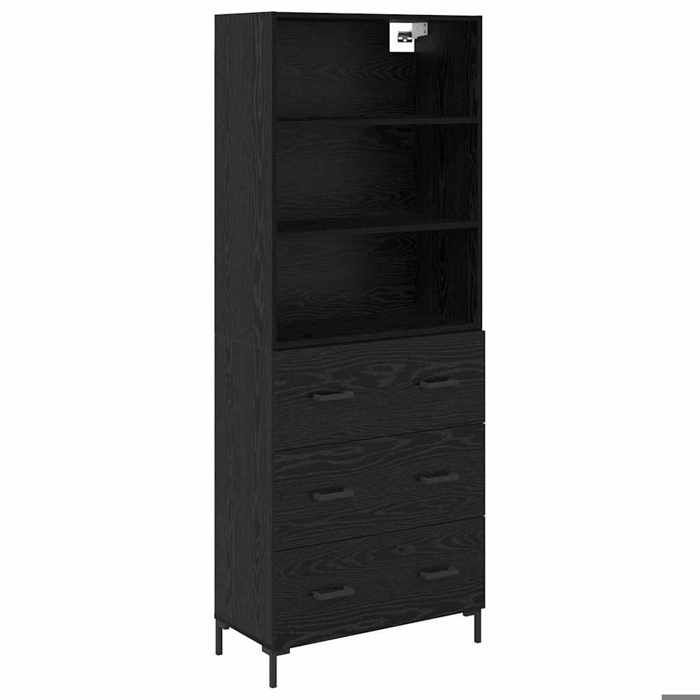 SALE 2026Buffet haut Haut Armoire - Placard vaisselier - WINWIN - Chêne noir 69 5x32 5x180cm - bois dingénierie 46.86 Kg 2993999
