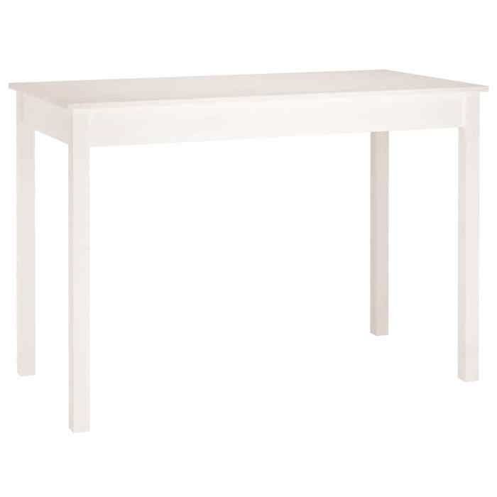 Sarazyj®Table à manger contemporiaine SOLOMON avec plateau solide pour cuisine Blanc 110x55x75 cm Bois massif de pin 9251