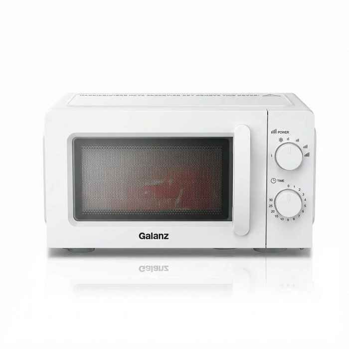 Four à Micro-ondes 20L 700W avec 6 Niveaux de Puissance et Minuteur 30 Min Fonction Décongélation Design Compact blanc