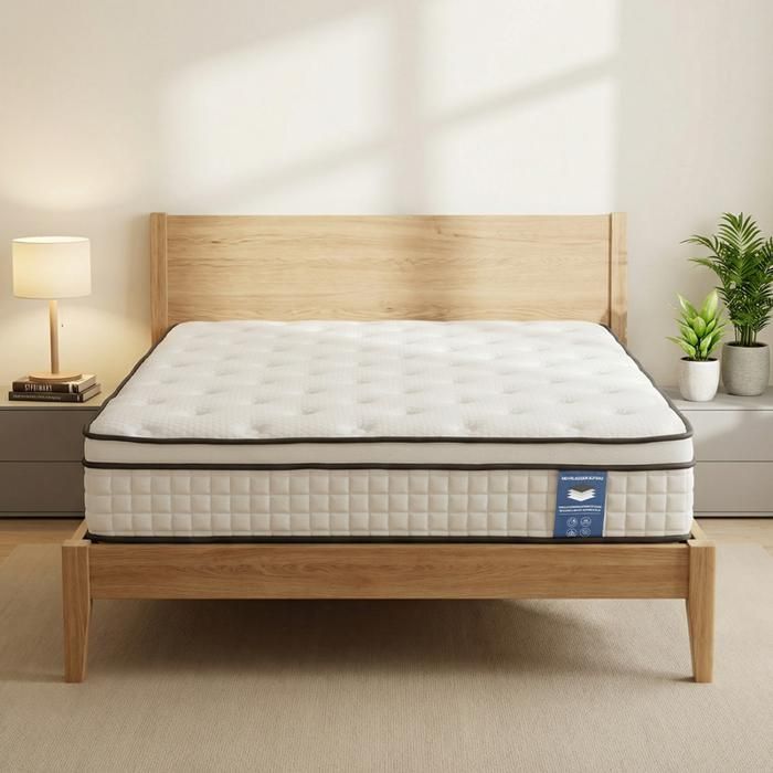 Matelas 140x200 cm HOLDLAMP - Très épais 25 cm - Mémoire de Forme + Ressorts 7 Zones Blanc - Hypoallergénique & Réversible