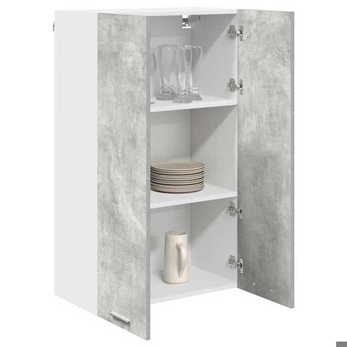 (Vente Chaude)Gris Placard/Armoire Haut - Armoire suspendue - CLOUD - Cabinet de cuisine - Gris béton 60x31x100 cm - Bois dingénier