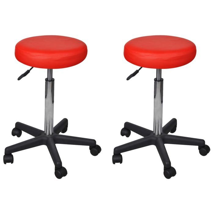 Rebais 2026 Tabourets de bureau ergonomique pivotante 35 5x(64-84)cm 1 PERSONNE 2 PCS Rouge 35 5x84cm Similicuir 2933