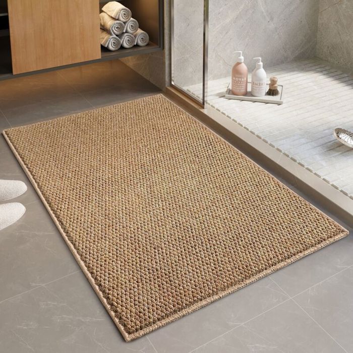 Paillasson 50 x 80 cm antidérapant lavable absorbant résistant à la saleté pour entrée et porte dentrée beige