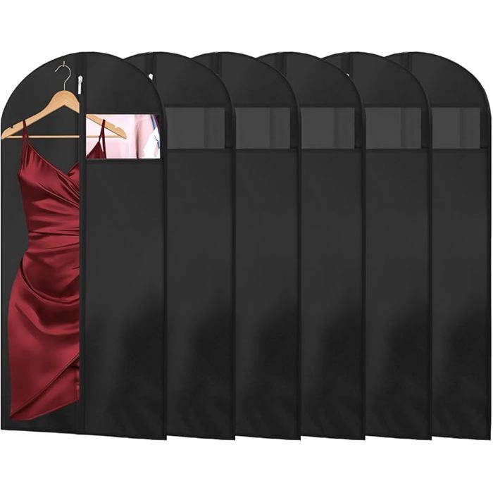 6PCS Housse Robe de Mariée Pliable-6pcs 100x60cm 100x60cm Housses de Vêtements avce Zip Anti Poussière Humidi HOUSSE DE RANGEMENT