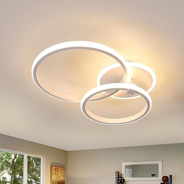 Plafonnier LED 42W Moderne Rond Lampe de Plafond Blanc Chaud 3000K Luminaire Plafonnier Intérieure Blanc 56 cm - 3000K LUSTRE