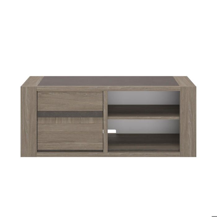 Meuble tv 1 porte effet bois chêne reed avec 2 tablettes 140cm Meuble tv 1 porte effet bois chêne reed avec 2 tablettes 140cm