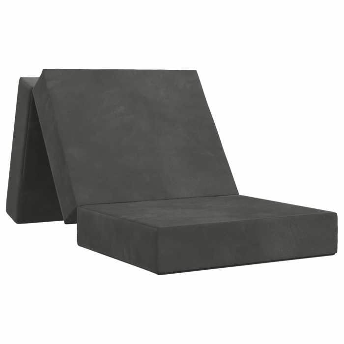 Banquette-lit - Canapé-lit pliable - vidaXL - velours - gris foncé - 75 x 63 x 45 cm 3201091