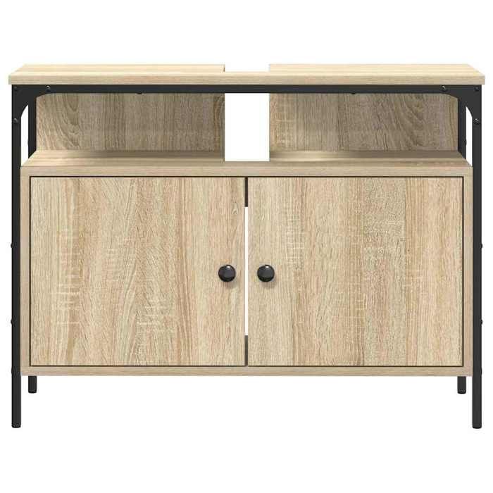 Meuble Lavabo Salle de Bain  Chêne Sonoma 80x30x60 cm Bois dingénierie_2 ans garantie_90002