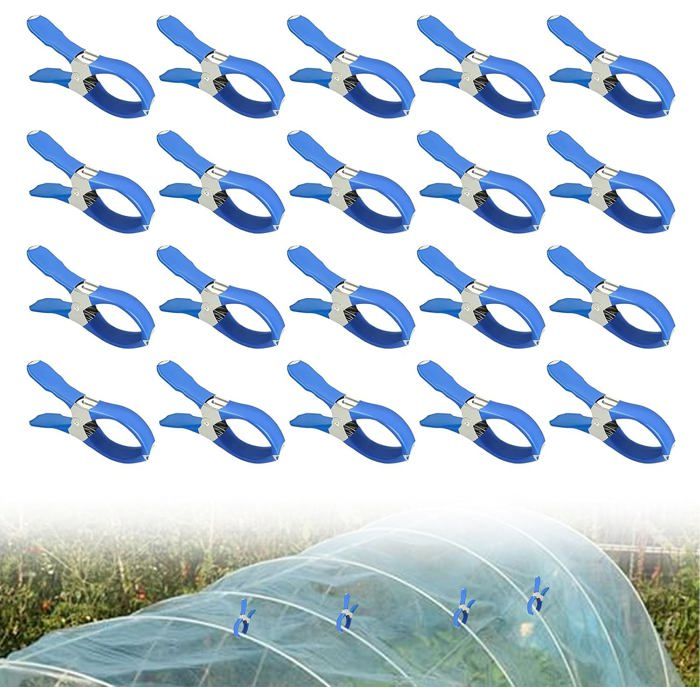 Pinces pour bâche de piscine hors sol - lot de 20 pinces acier inoxydable forte tension serre-câble anti-rayures pour couverture