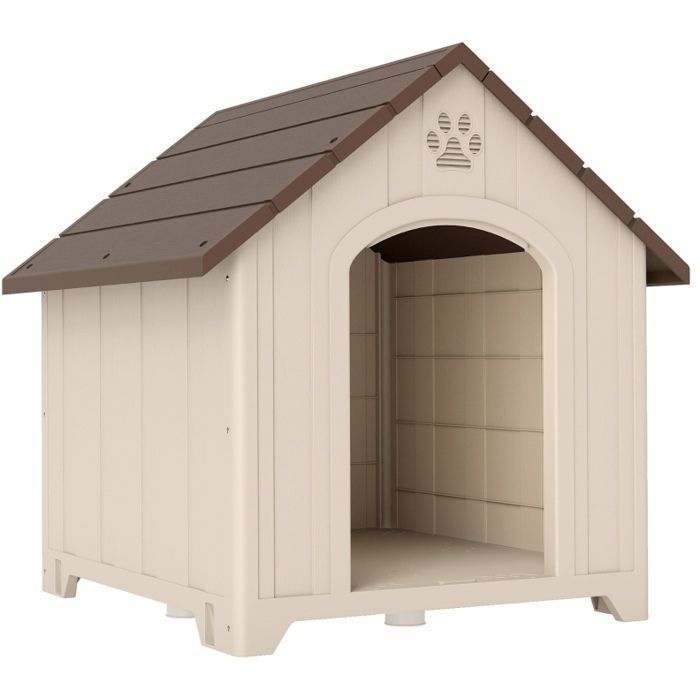 Niche pour chien dextérieur SENVIRO - 88 x 79 x 89 cm beige toit ouvrable