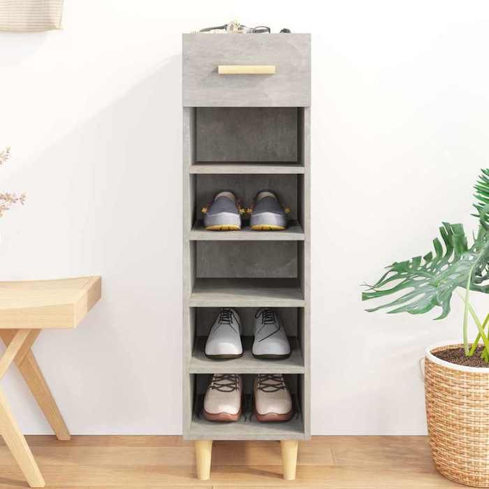 Armoire à chaussures(1 pc) VIDAXL avec stockage Contemporain Gris béton 30x35x105 cm Bois dingénierie@15153
