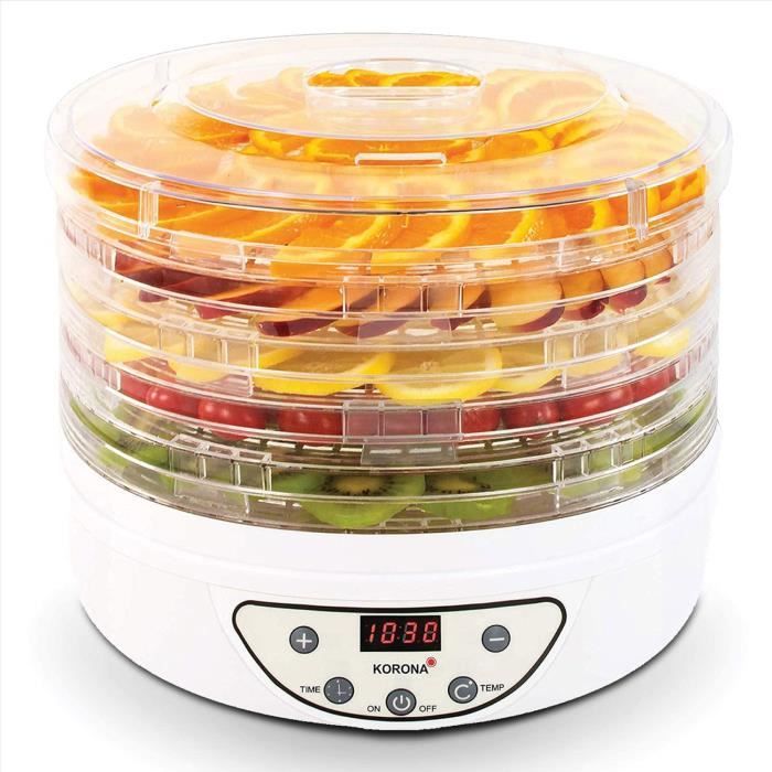 Déshydrateur Alimentaire 5 Plateaux - 250W - Marque LTC - Pour Fruits, Viande, Herbes