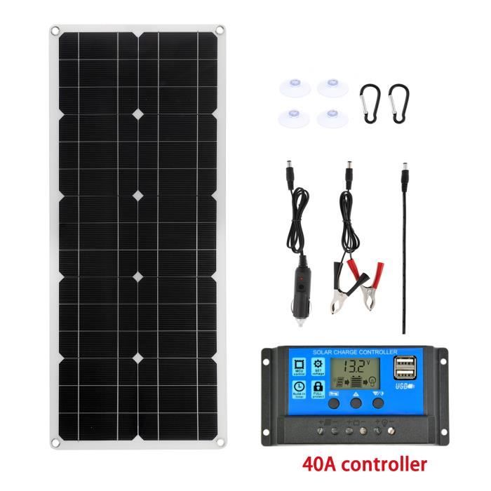 Kit Panneau Solaire 30W 18V - Double Sortie USB 5V + Contrôleur 12/24V, Générique
